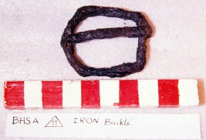 Iron buckle from the 'priest's grave'.